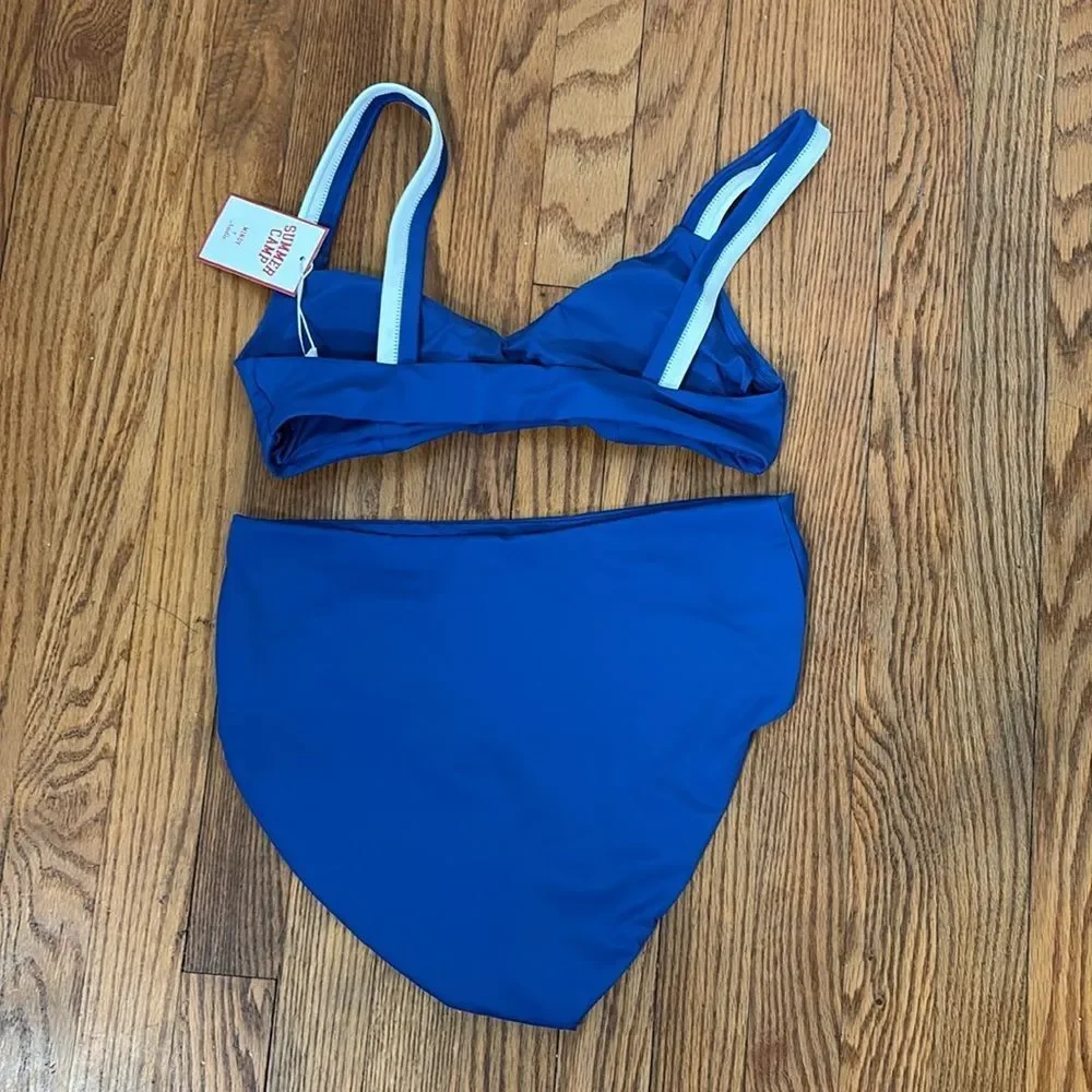 Andie Bikini Set Rockley Top High Waisted Bottom Mazarine Blue size‎ M NWT/NWOT